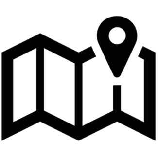 Icon of a map folded