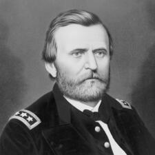 Portrait of Ulysses S. Grant from the shoulders up.